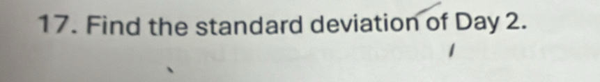 Find the standard deviation of Day 2.