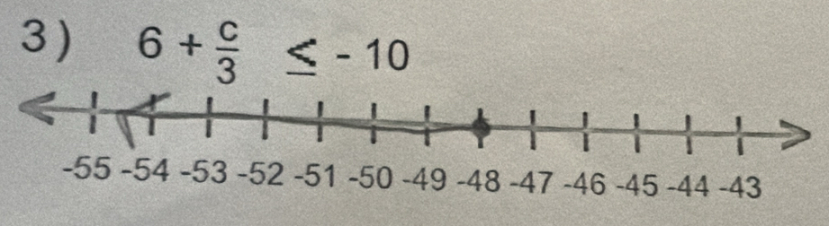 3 ) 6+ c/3 ≤ -10