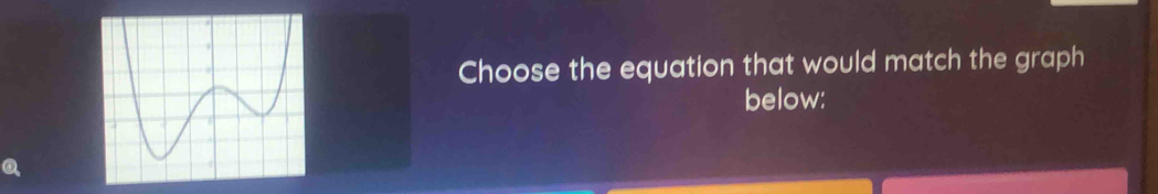 Choose the equation that would match the graph 
below: