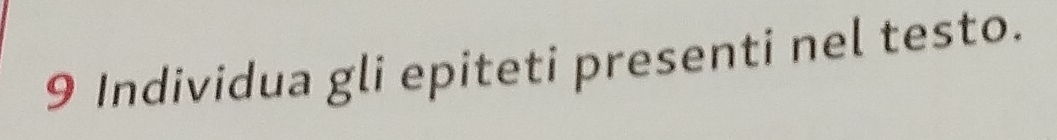 Individua gli epiteti presenti nel testo.