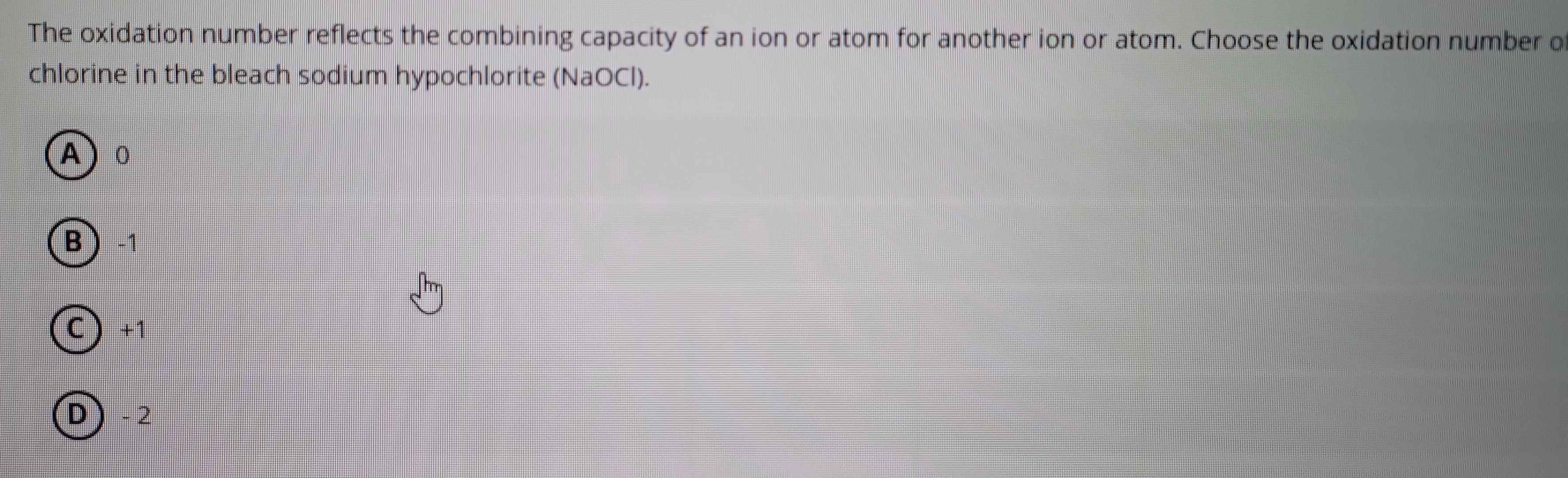 Solved: The oxidation number reflects the combining capacity of an ion ...