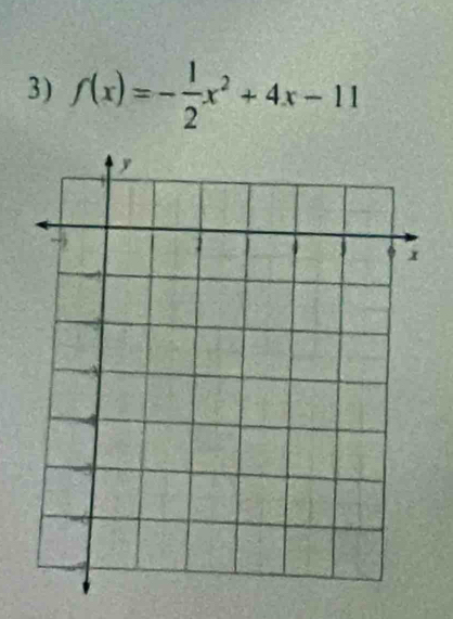 f(x)=- 1/2 x^2+4x-11