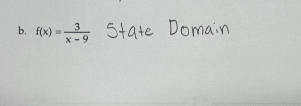 f(x)= 3/x-9 
