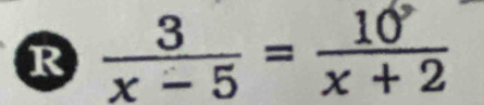  3/x-5 = 10^x/x+2 