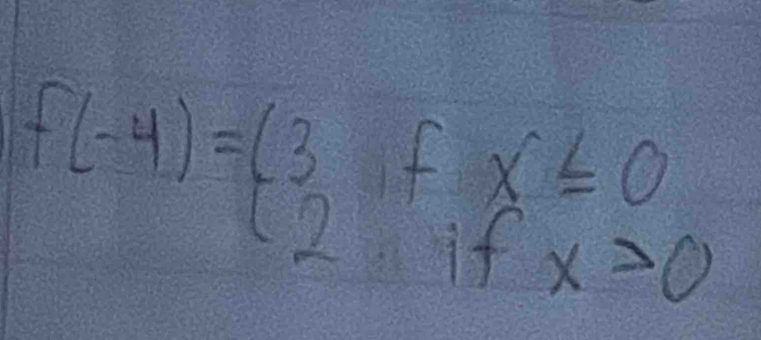 f(-4)=(3 f x≤ 0
2 if x>0