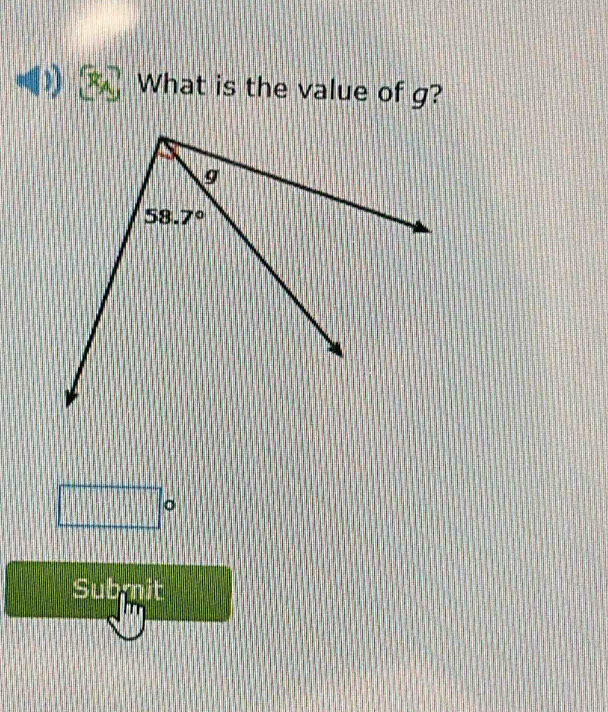 What is the value of g?
□°
Subrit