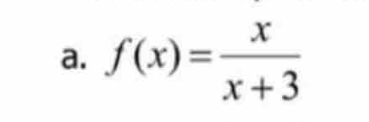 f(x)= x/x+3 