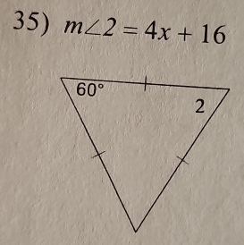 m∠ 2=4x+16