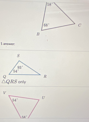 answer:
△ QRS only