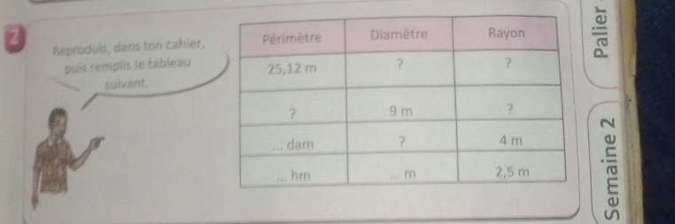 Reproduis, dans ton cahier, 
puis remplis le tableau 
sulvant.