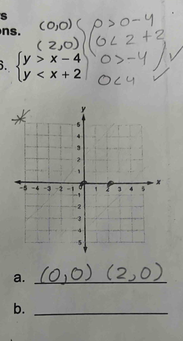 ns. 
6. beginarrayl y>x-4 y
a._ 
b._