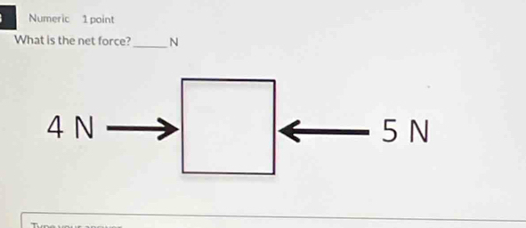 Numeric 1 point 
What is the net force? N