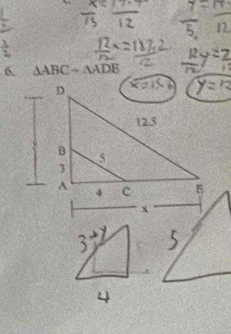 △ ABCsim △ ADE
2 

4