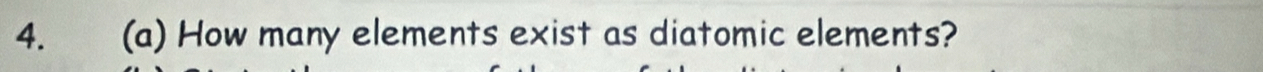 How many elements exist as diatomic elements?