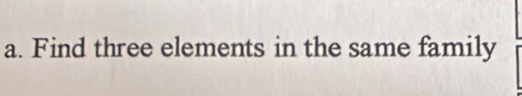 Find three elements in the same family