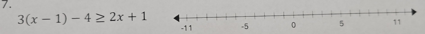 3(x-1)-4≥ 2x+1