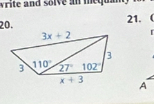 write and solve an mequan 
20. 21. 
I