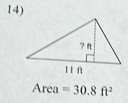 Area=30.8ft^2