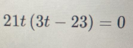 21t(3t-23)=0