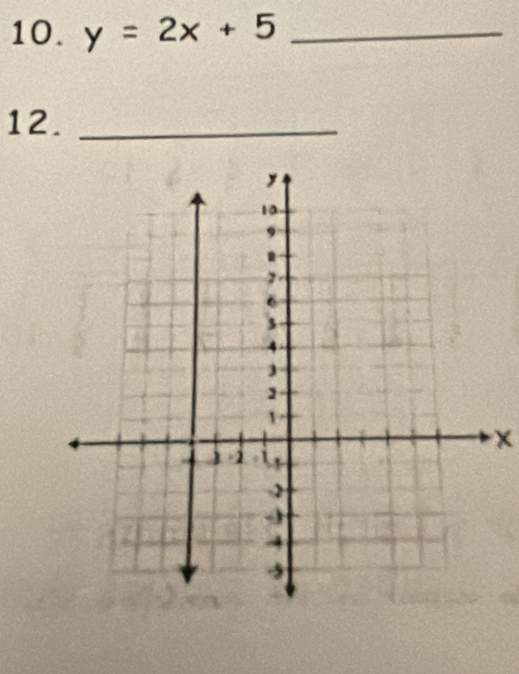 y=2x+5 _ 
12._
x