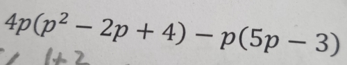 4p(p^2-2p+4)-p(5p-3)