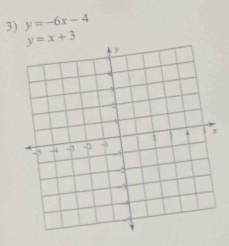 y=-6x-4
y=x+3