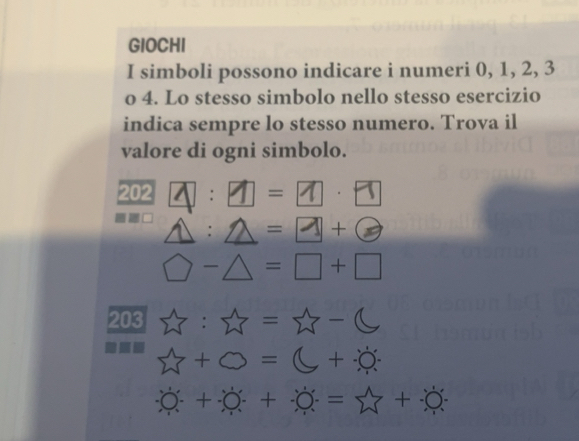 Risolto:GIOCHI I simboli possono indicare i numeri 0, 1, 2, 3 o 4. Lo ...