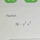 Factor.
36-y^2x^2