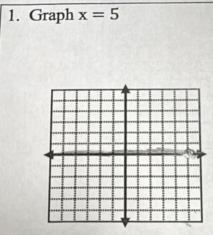 Graph x=5