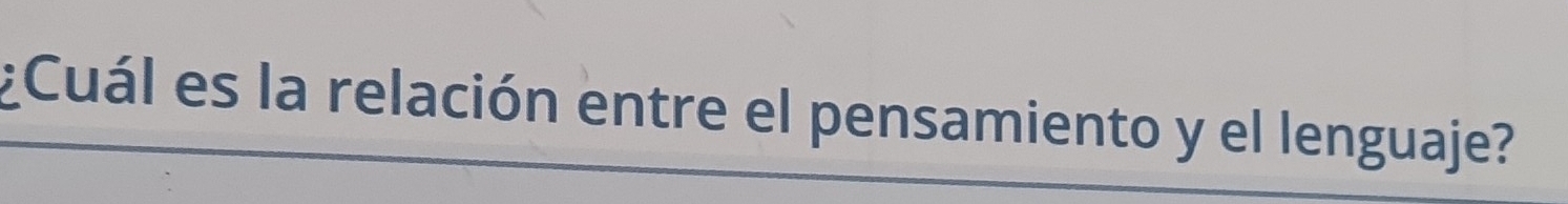 ¿Cuál es la relación entre el pensamiento y el lenguaje?