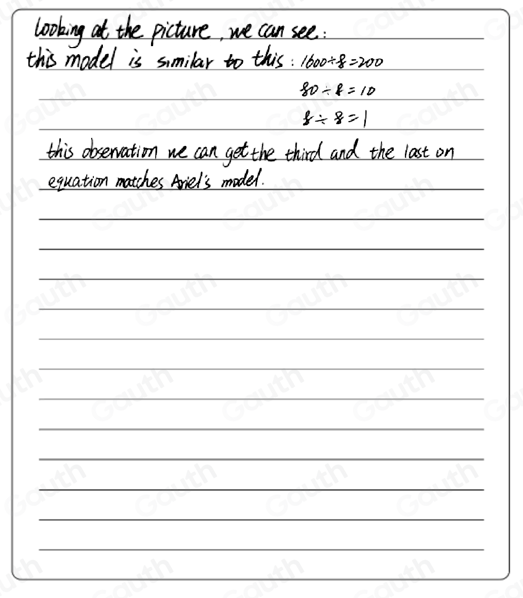 Solved: Ariel makes this model to show a division equation. Which ...