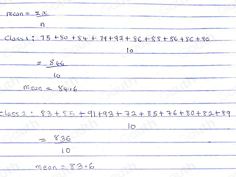 Solved: Here are the math test scores of 10 randomly selected students ...
