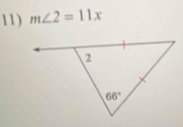 m∠ 2=11x