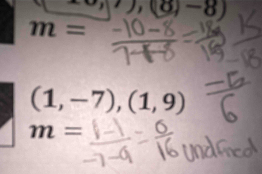 8)-8
m=
(1,-7),(1,9)
m=