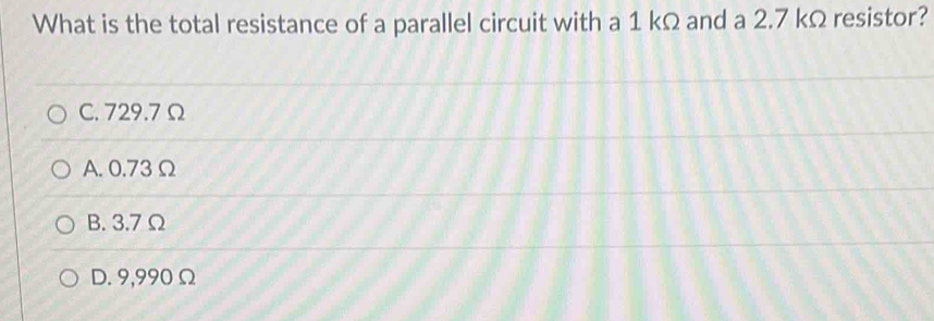 Solved: What is the total resistance of a parallel circuit with a 1 kΩ ...
