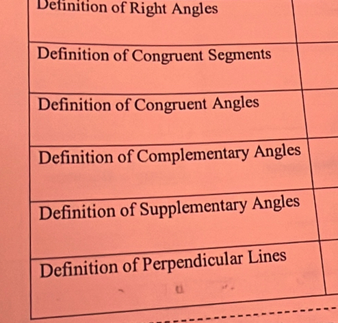 Definition of Right Angles