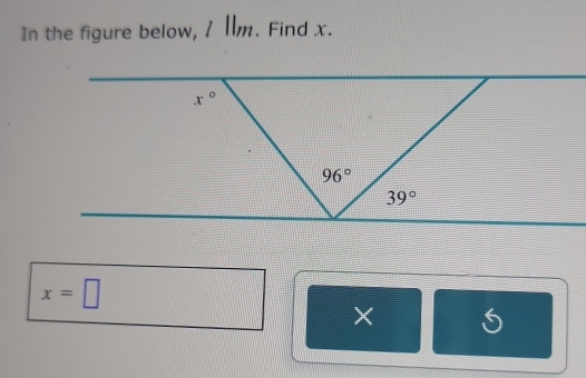 In the figure below, / llm. Find x.
x=□
X