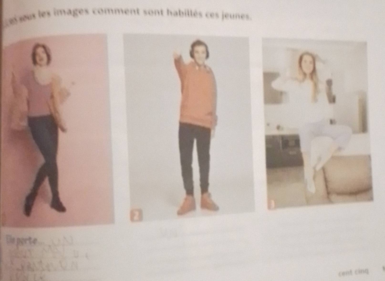 Les ses les images comment sont habillés ces jeunes. 
cent cinq