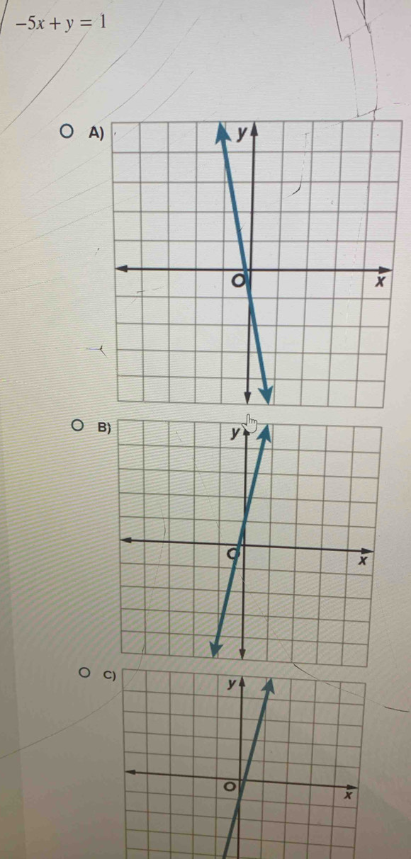 -5x+y=1
A) 
B