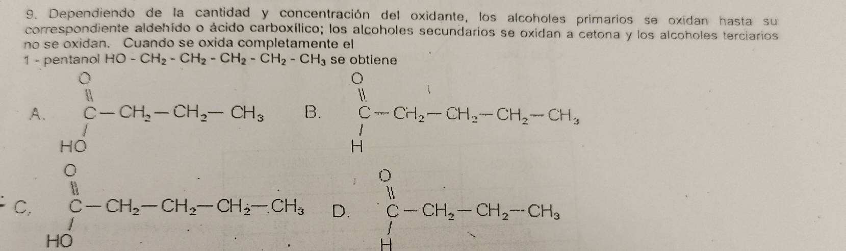 Solved: Dependiendo de la cantidad y concentración del oxidante, los ...