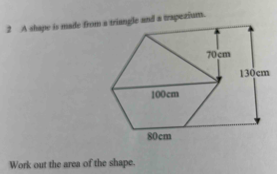 Work out the area of the shape.