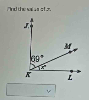 Find the value of x.
v