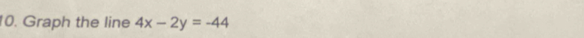 Graph the line 4x-2y=-44