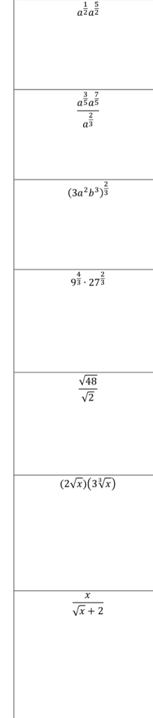 a^(frac 1)2a^(frac 5)2