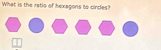 What is the ratio of hexagons to circles?