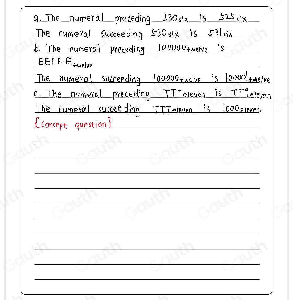 Solved: Find the numeral preceding and succeeding each of the following ...