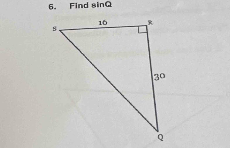 Find sin Q