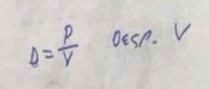 θ = P/V  Desp. V