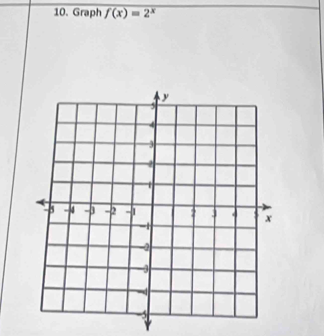 Graph f(x)=2^x