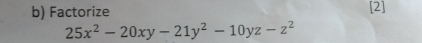 Factorize [2]
25x^2-20xy-21y^2-10yz-z^2